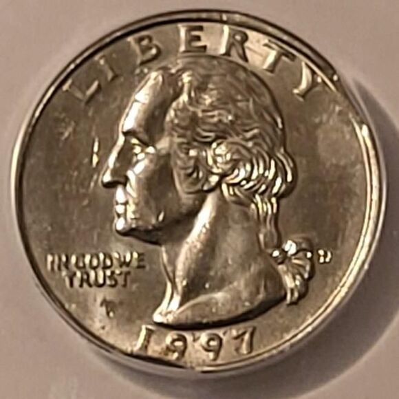 1997 D Washington Quarter Double Clip Error AU58 ANACS - Picture 3 of 4